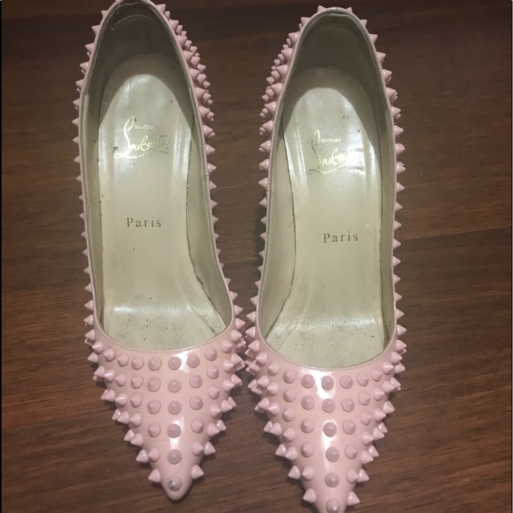 Christian Louboutin pigalle spike shoes pink